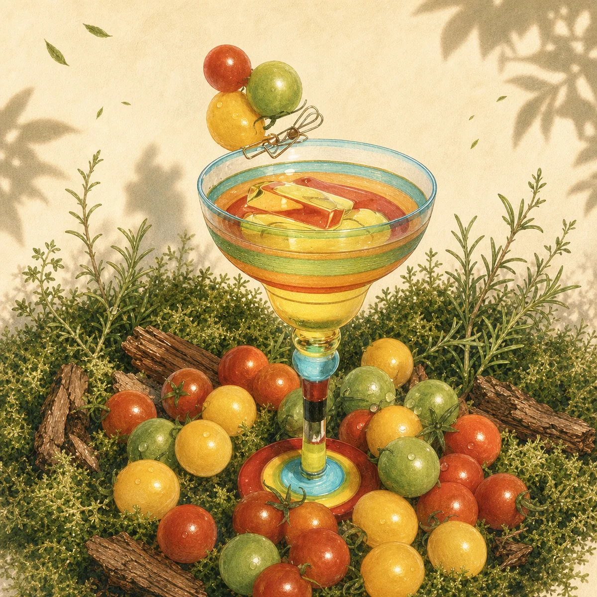 疯狂的番茄 Mad Tomato 鸡尾酒插画